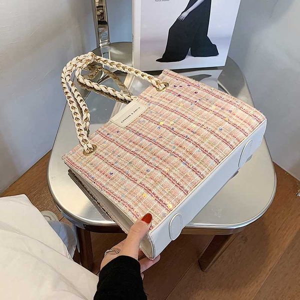 

french design fashion woolen chain handbag & elegant shoulder bag messenger bag width 24cm height 20cm thickness 9cm