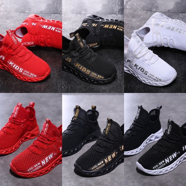 

qsi01 мальчиков кроссовки весной и летом мальчиков чистые кроссовки детская детская обувь обувь сетки поверхности воздухопроницаемую среды о, Black