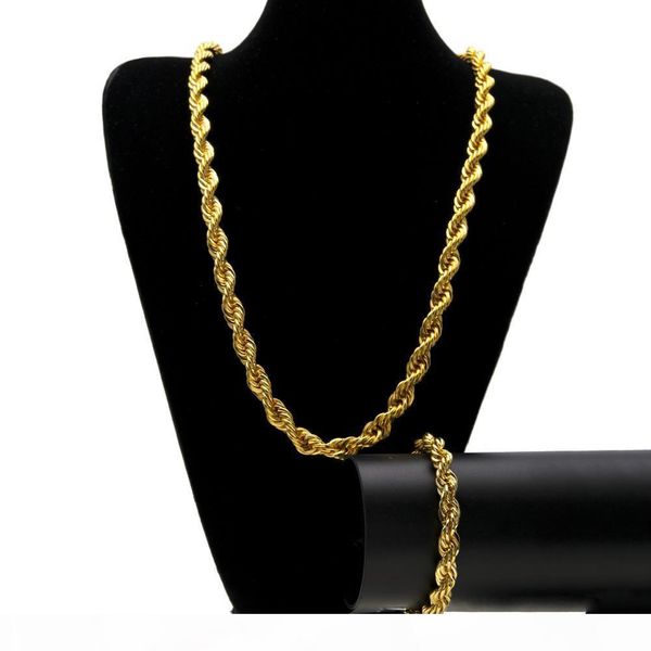 

hip hop oversize rope chain men's gold silver plated chain necklace 10mm punk rope chain