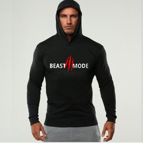 

nnijq men's fitness cotton hooded long-sleeved sports letters men's fitness cotton sweater letterhead letterhead hooded long-sleev, Black