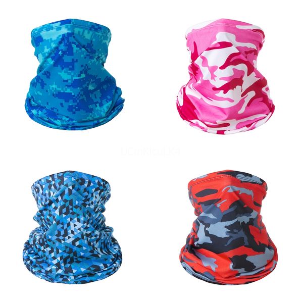 

new ice fishing scarf camouflage magic scarf face neck hiking uv protection dustproof gaiter cycling bandana face mask#456#164, Black