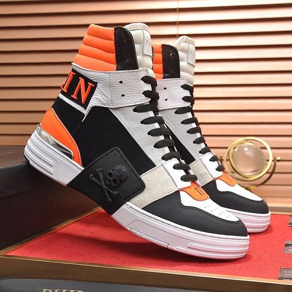

lightweight phantom kick $hi -mixed materials sneakers men shoes vintage shoes high lace -up casual sports men shoes, Black