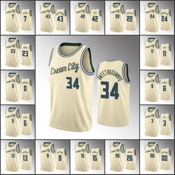 

milwaukee bucks men eric bledsoe brook lopez khris middleton giannis antetokounmpo nba custom 2020 jersey, Black