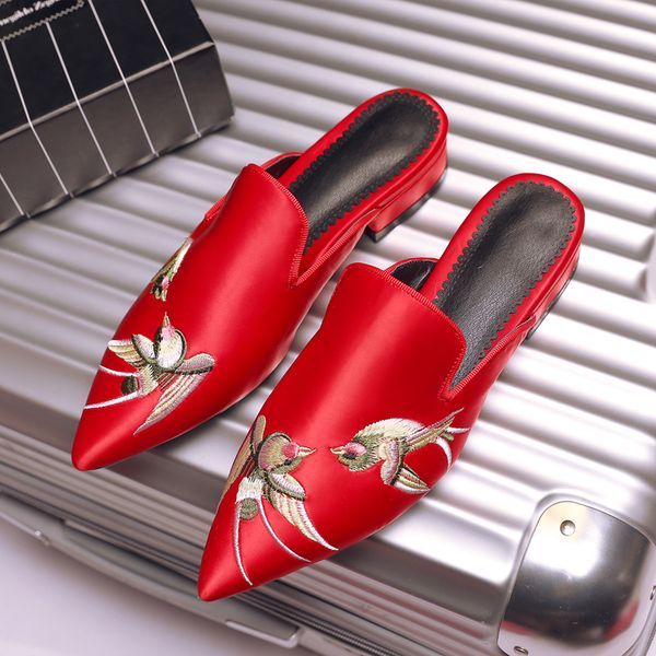 

2017 sandalias mujer sapato вышивают фьюжн большой размер весна лето стиль женская обувь повседневная главная пляж сандалии тапочки 1028-1 y, Black