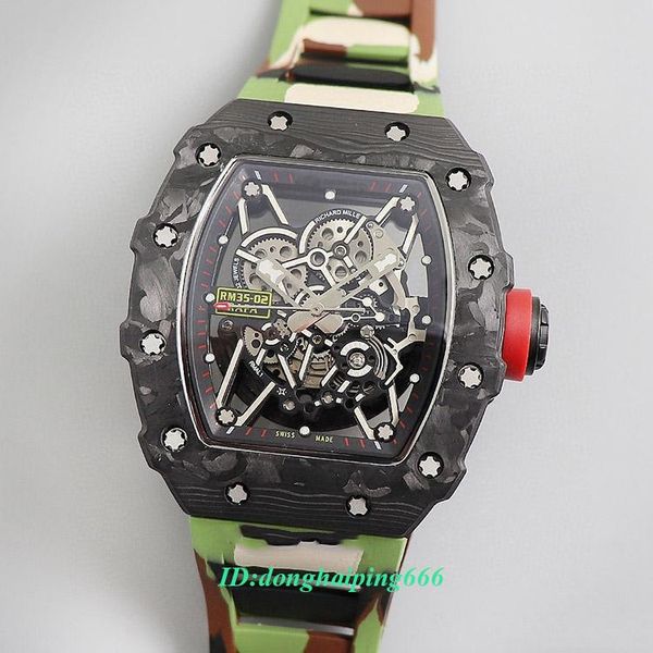 

mens designer watcheskv v3 version rm 35-02 nadal ntpt carbon fiber case japan nh mechanical skeleton dial rm35-02 mens watc, Slivery;brown