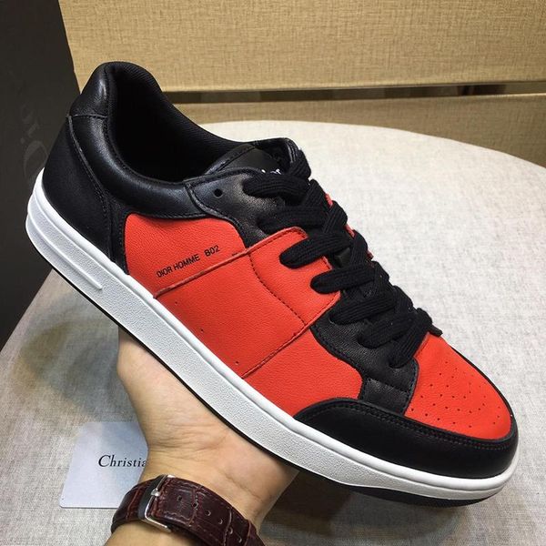 

luxury b02 sneaker in calfskin men 's shoes lace -up low shoes chaussures pour hommes fashion sneakers flats platform