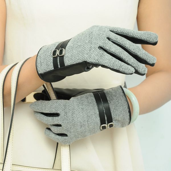 

k9c2l korean style women'swool cashmere touch screen thickened velvet cycling gloves korean style women'swool cashmere warm touch