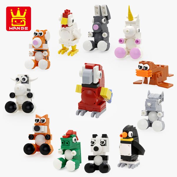 

capsule mini animal building blocks 12in1 children twisted egg toys small particle assembling decorate toys for kids 04