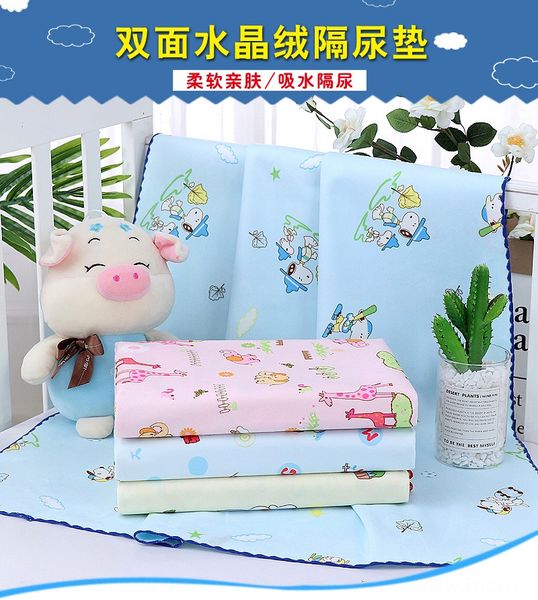 

hjuyf baby velvet diaper pad waterproof breathable washable double-sided nursing crystal mattress crystal available newborn baby large leak