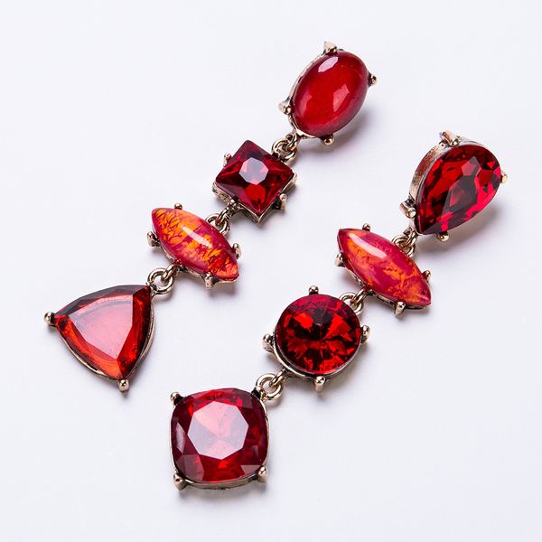 

eh8011 exaggerated water drop diamond earrings multi-layer women's bohemia, Golden