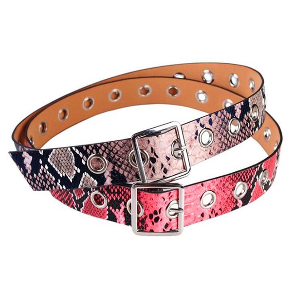 

2020 fashion personality women belts snake pattern decorative belts european and american pin buckle waist women, Black;brown