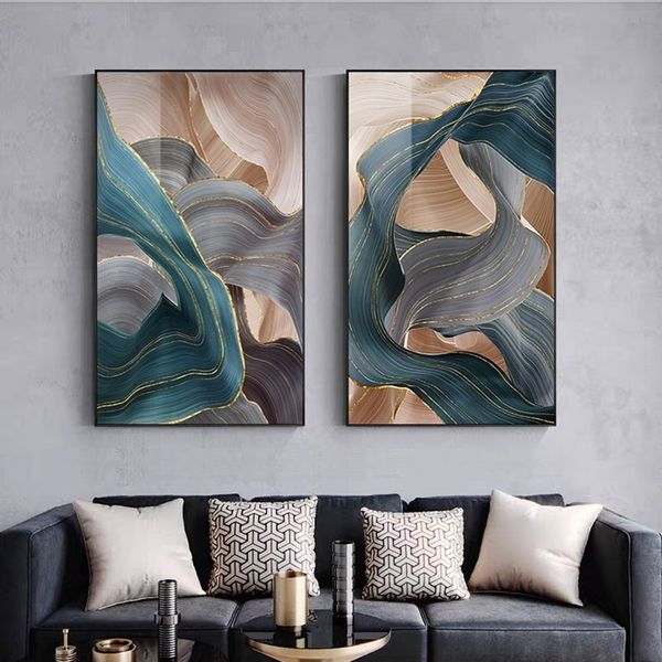 

nordic abstract canvas oil painting modern flickering ribbon wall posters and prints wall pictures for living room scandinavian home decor