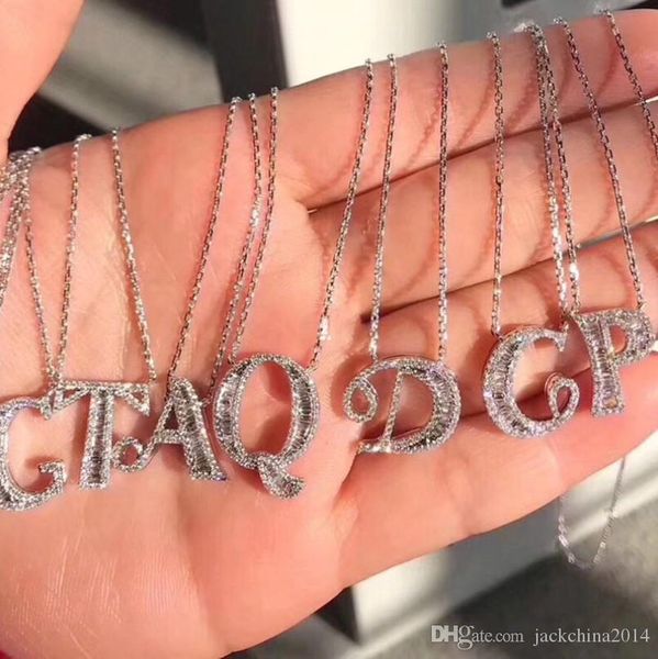 

choucong 26 english letters pendant luxury jewelry 925 sterling silver pave white z cz diamond infinite gem wedding necklace with chain