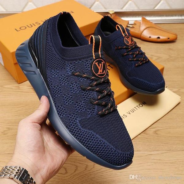 

mens shoes casual sports running sneakers with box breathable sneakers classic trainers men shoes casual luxury design fastlane sneaker, Black