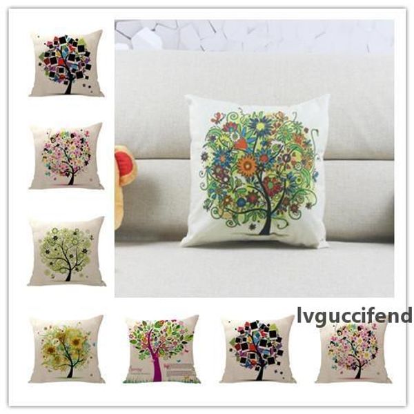 

20 designs life tree pillow case 45*45cm printed pillow cover car waist pillow case sofa cushion cover home decoration nice gifts