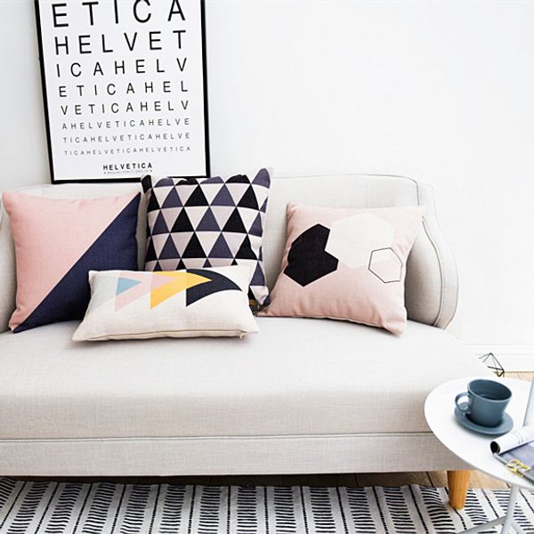 

scandinavian style cushion cover home decor pink decorative pillows case throw pillows pink geometric striped cushions for sofa