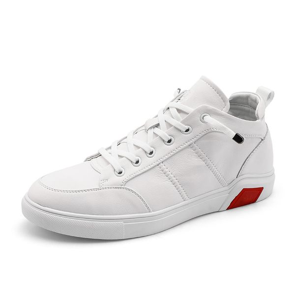 

brand genuine leather men shoes classic sneakers male casual black white sneaker men vulcanized shoes lace-up flats size 38-44 %
