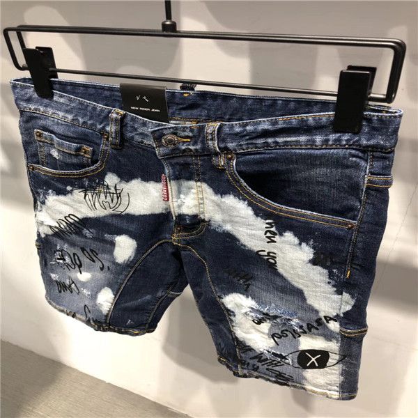 

32.2020 high-quality men's jeans, distressed jeans, rock skinny, slim, holed stripes, fashion embroidered denim pants, Black;green