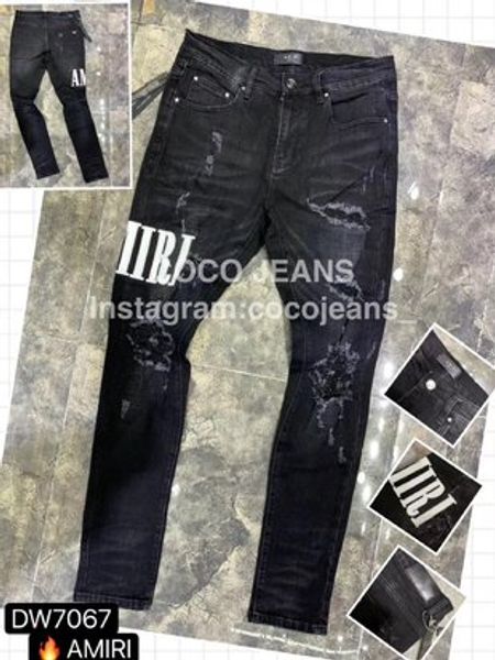 

fashion mens ripped biker jeans leather patchwork slim fit black moto denim joggers for male distressed jeans pants ~~w39#, Blue