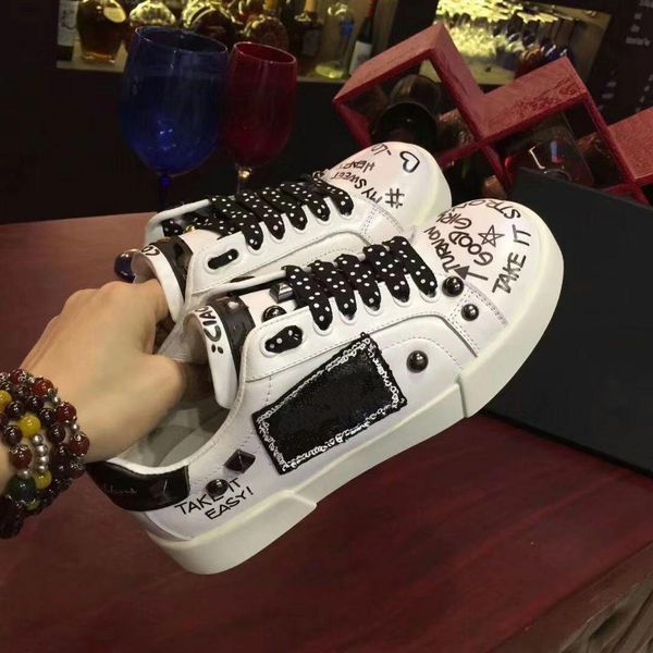 

2020 luxury designer sneakers leather flange wrap casual shoes classic pure white men women shoes 34-45, Black