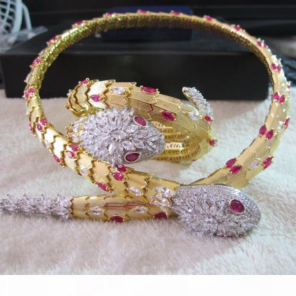 

wholesale new designer flower snake cuff bangle 18k yellow gold plated bracelets choker necklaces designer party jewelry sets for women, Silver