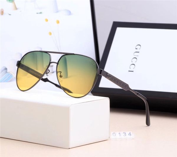 

european g fashion luxurious dark metal frame sunglasses men women outdoor driving sunglasses gu̴cci beach gūcci sun glasses, Black