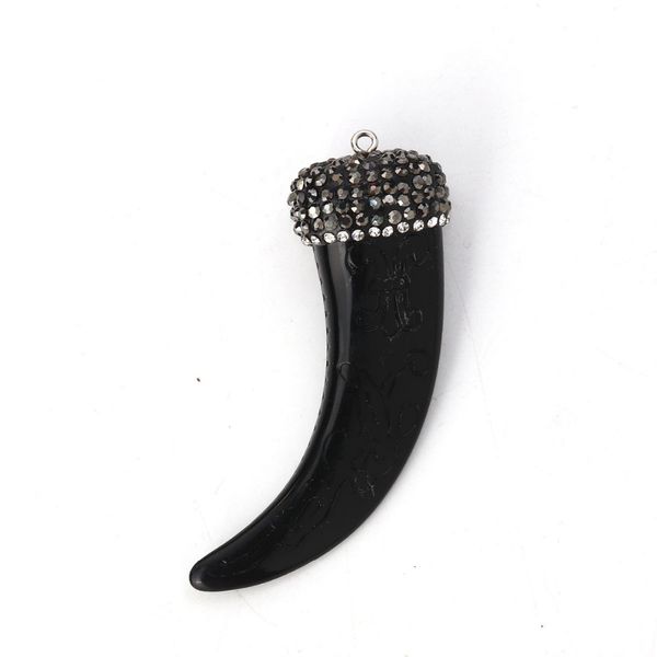 

дорин box смола boho chic подвески подвески рогообразных черный темно-серый micro pave clear rhinestone ювелирных изделий diy accessrioes 1, Silver