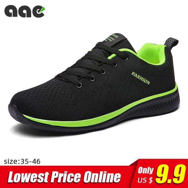 

2020 light running shoes mesh breathable lace-up jogging shoes for man sneakers anti-odor men's casual drop shipping, Black