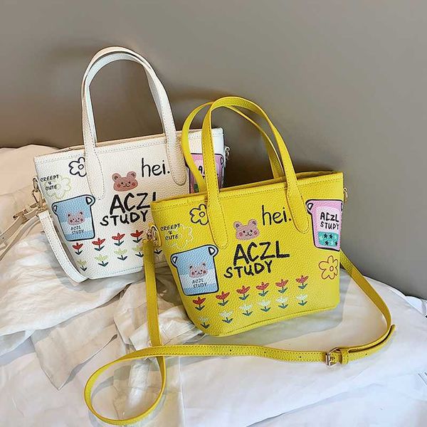 

new french design fashion graffiti bucket bag handbag & elegant cartoon shoulder bag messenger width 28cm height 20cm