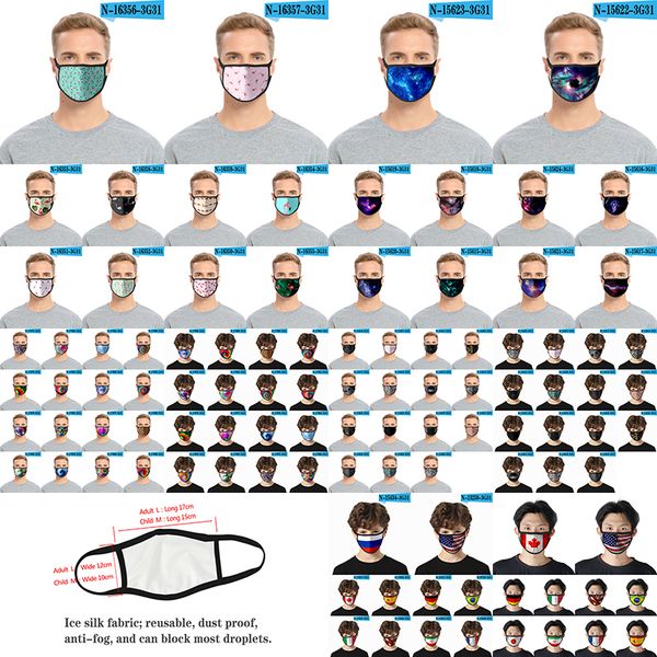 

fashion face masks 3d tie-dye starry sky flamingo print mask dustproof, reusable and washable face masks xd23765