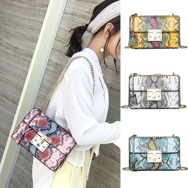 

vintage style змеиной кожи печати соломы квадратные сумки женщины серпантин посланника одно плечо женский handle bag 35