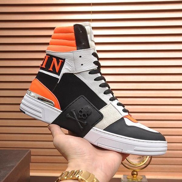 

drop ship phantom kick $hi -mixed materials sneakers men shoes fashion design breathable shoes high vintage casual sports men boots, Black