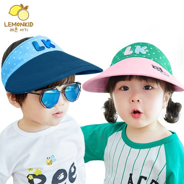 

sun sun-proof children's sun tide big brim baby's cute sun-proof empty hat boys and girls children's hat tide, Yellow