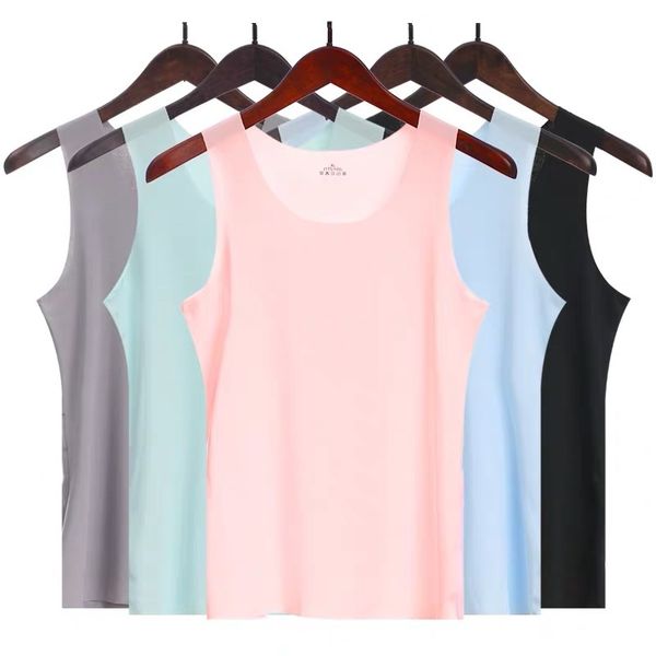 

ms. summer incognito ice silk vest inner wear bottoming underwear students female korean thin strap vest off shoulder, White