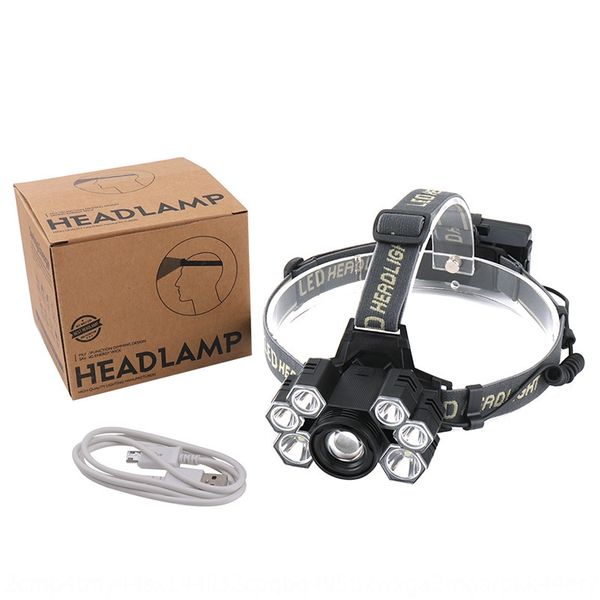 

cfmrv multi-functional 5led strong t6cob outdoor head high power usb multifunctional 5led lamp head night fishing light charging home overha