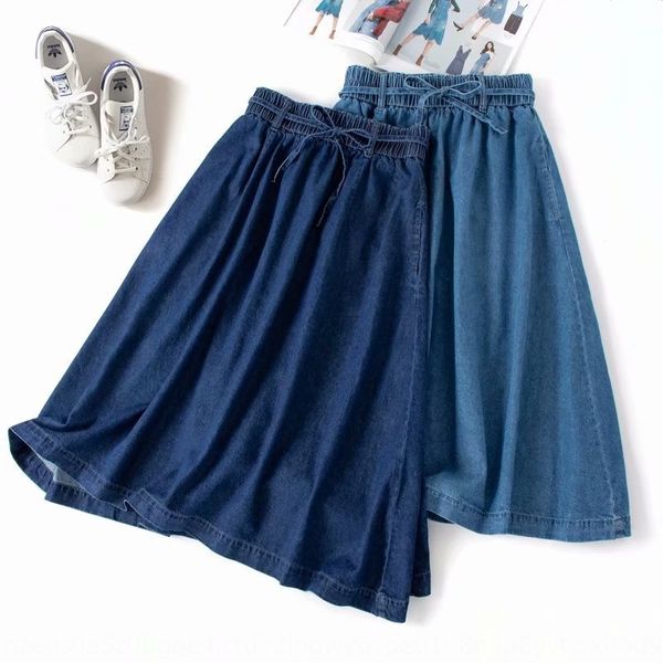 

artistic style fashion 19 new simple solid color aline skirtdenim skirt washed denim fashion all-match skirt aline dress 4833, Black