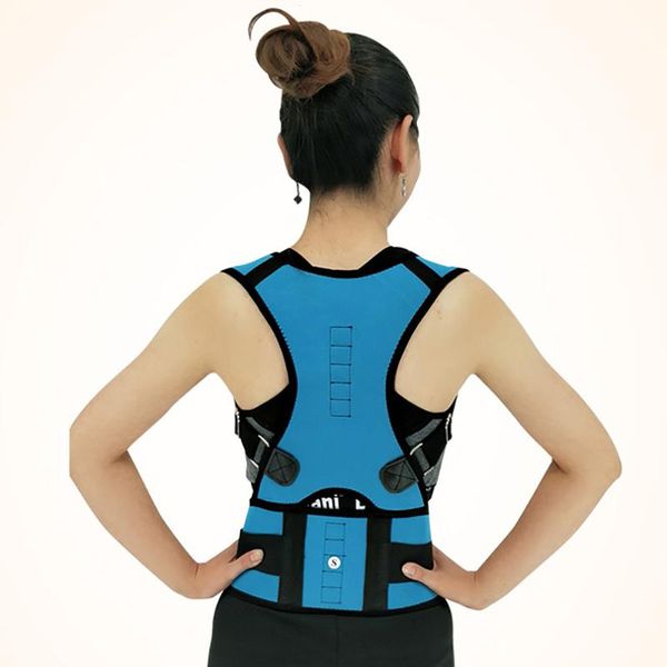 

мужчины женщин назад защита магнитной коррекция пояс shaping формирование тело осанка горбун исправляющий позвоночник, Black;blue