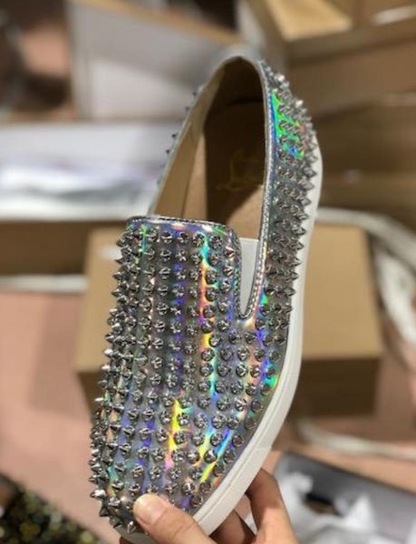 

2020 designer fashion men's low spike sneakers fashion men's and women's flat sneakers, Black