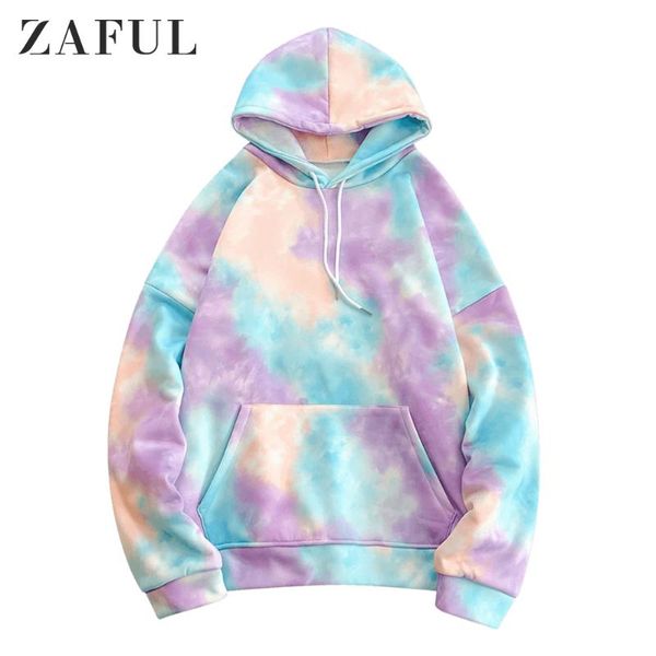 

men's hoodies & sweatshirts zaful men kangaroo pocket tie dye pullover hoodie 2021 winter korea style oversized streetwear, Black