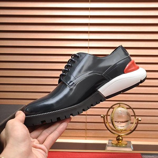 

2020 fashion derby shoes luxury mens shoes sale drop ship dress for male wedding formal flats round toe lacing office work shoes, Black