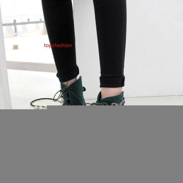 

big size 9 10 11 12 boots women shoes ankle boots for women04 ladies shoes woman winter color matching flowers, Black;green