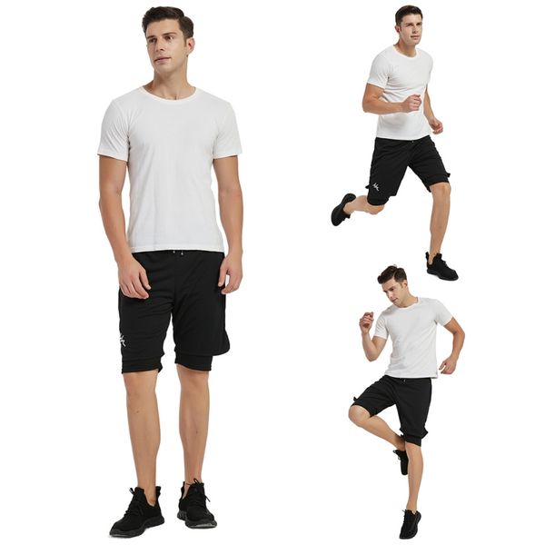 

men's shorts running shorts quick drying sport gyms fitness bodybuilding workout built-in pockets short pants, Black;blue