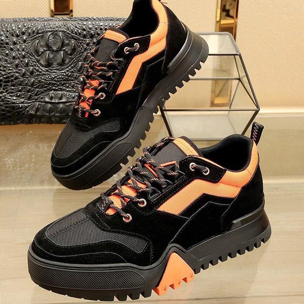 

hiking sneaker men 's shoes drop ship with origin box sports autumn and winter breathable lace -up design plus size mens shoes soft fo, Black