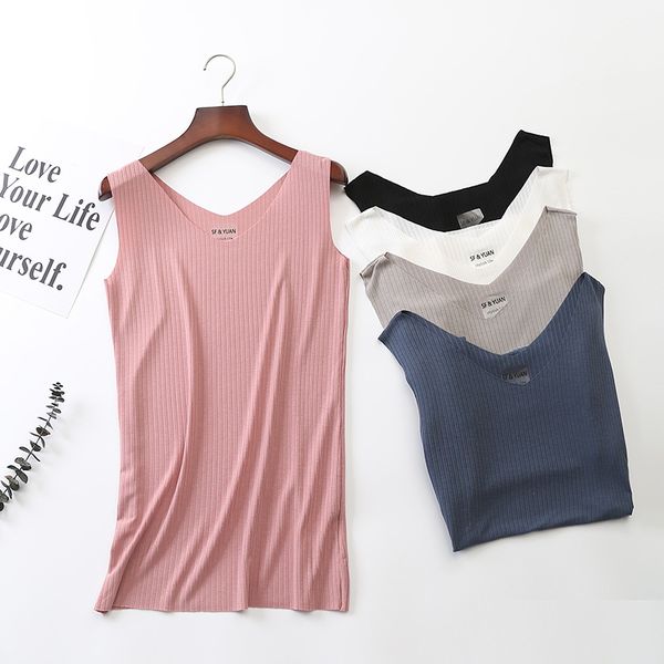 

new elastic sleeveless basic tank women summer double v neck striped vest female blouse casual tank for women, White
