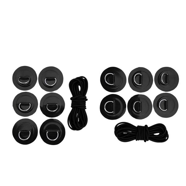

12pcs d-ring pad patch & 2x elastic bungee rope for inflatable canoe boat
