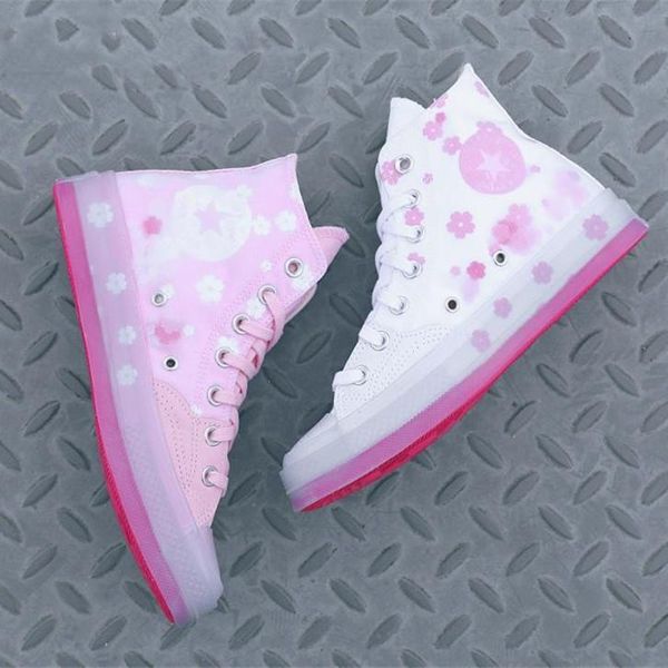 

new classic golf le fleur x chuck 70 womens star skateborad shoes 1970s high cherry blossom series 70s hi canvas shoes, Black