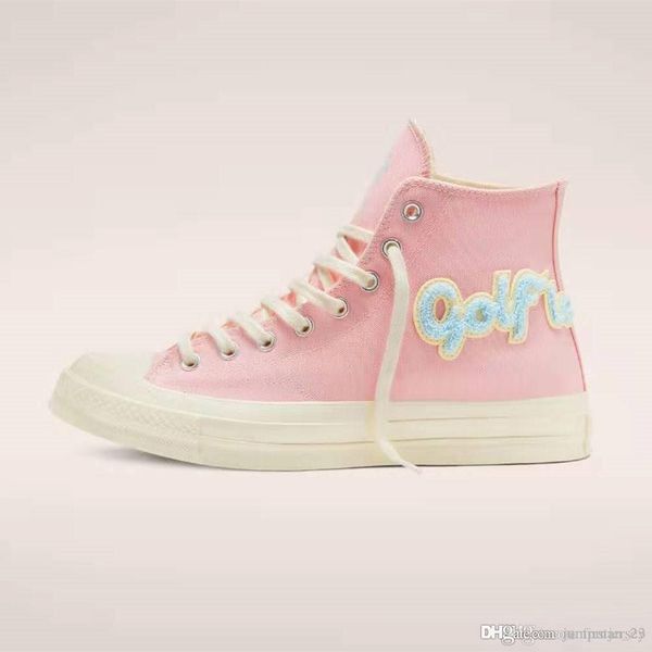 

new golf le fleur x chuck 70 chenille men women star skateborad shoes fashion glf 1970 high pink canvas sneaker casual trainers size36-44, Black
