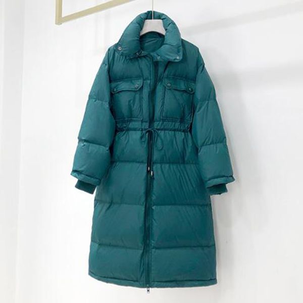 

2020 new down winter women coat warm women jacket korean version 90% white duck down mid-length jacket, Black