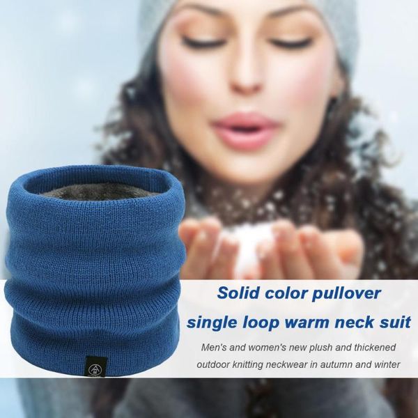 

fashion autumn winter hiking scarves high-quality breathable warm knit neck warmer solid wrap shawl scarf for men women, Black