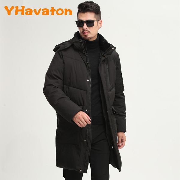 

3xl winter warm cotton coat jackets black coat long jacket mens casual hooded coats hat detachable yhavaton